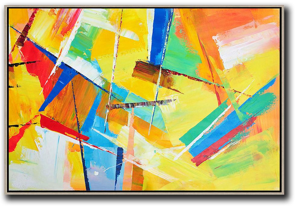 Horizontal Palette Knife Contemporary Art #L42C - Click Image to Close